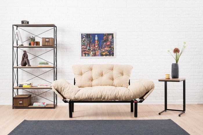 Atelier Del Sofa Nitta - Sofá-Cama de 2 Plazas en Crema Atelier Del Sofa Nitta - Sofá-Cama de 2 Plazas en Crema